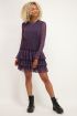 Zwarte jurk met ruffle & kleine hartjes