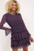 Zwarte jurk met ruffle & kleine hartjes