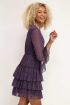 Zwarte jurk met ruffle & kleine hartjes
