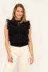 Zwarte crochet top met ruffles | My Jewellery