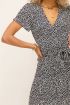 Zwarte midi jurk met print & plissé | My Jewellery