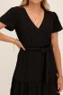 Zwarte midi jurk met plissé | My Jewellery
