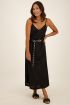 Zwarte midi jurk met v shape | My Jewellery