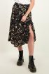 Zwarte midi rok met bloemen