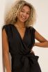 Zwarte mouwloze playsuit met overslag | My Jewellery