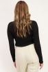 Zwarte rib top met lange mouwen