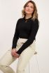 Zwarte rib top met lange mouwen