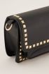 Zwarte schoudertas met grote studs-Goud