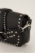 Zwarte schoudertas met zilverkleurige studs | My Jewellery