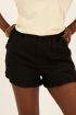 Zwarte short met linnen & ruffles | My Jewellery