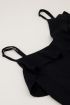 Zwarte spaghetti top met ruffle