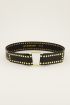 Zwarte tailleriem met goudkleurige studs