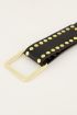 Zwarte tailleriem met goudkleurige studs