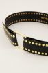Zwarte tailleriem met goudkleurige studs
