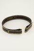 Zwarte tailleriem met goudkleurige studs