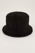 Zwarte teddy bucket hat