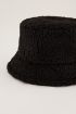 Zwarte teddy bucket hat