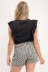 Zwarte top broderie