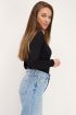 Zwarte top met lange mouwen & hartjes | My Jewellery