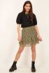 Zwarte top met ribstructuur & pofmouw | My Jewellery