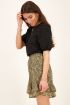 Zwarte top met ribstructuur & pofmouw | My Jewellery