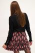 Zwarte top met ruffle kraag