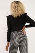 Zwarte top met schouder ruffle | Tops | My Jewellery