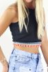 zwarte top pompon