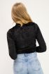 Zwarte velvet top met col