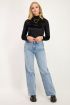 Zwarte velvet top met col