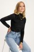 Zwarte velvet top met col