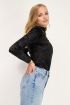 Zwarte velvet top met col
