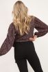 Zwarte wikkelblouse met print | My Jewellery