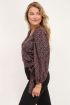Zwarte wikkelblouse met print | My Jewellery