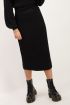 Black rib midi skirt