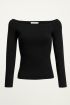 Zwarte top met boothals, top met brede hals My Jewellery