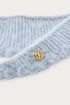 Light blue mini knitted scarf with scalloped edge | My Jewellery