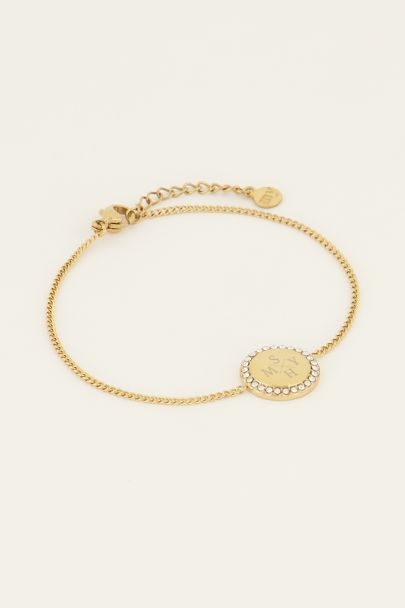 Atelier armband met ronde strass bedel