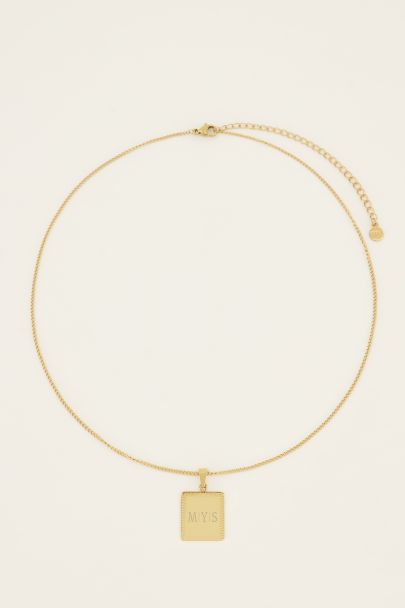 Atelier korte ketting met vierkante bedel