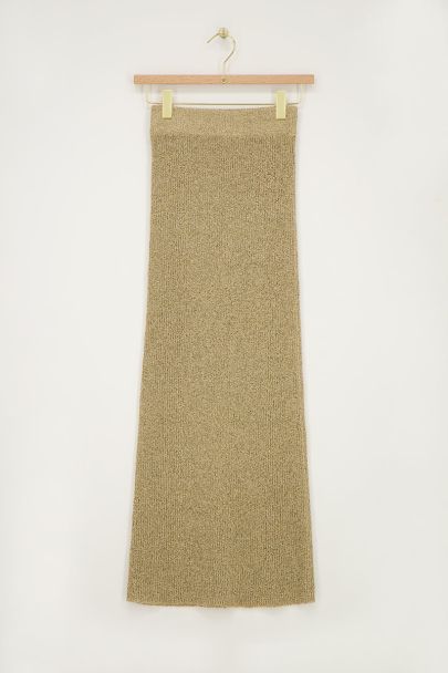 Beige gehaakte maxi rok