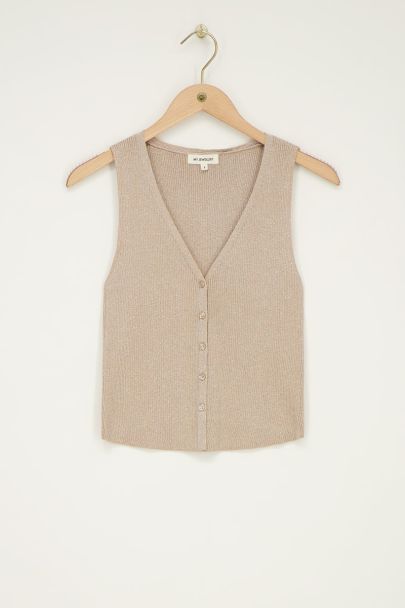 Top gilet beige avec boutons