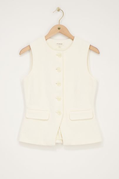 Beige gilet with pockets