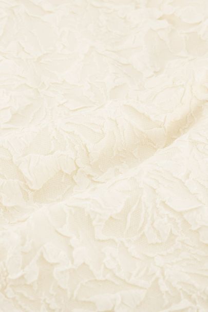 Beige jacquard jurk met korte mouwen
