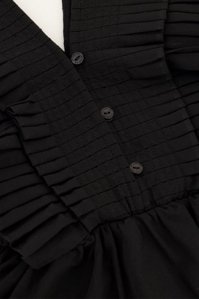 Zwarte corset top met v-hals