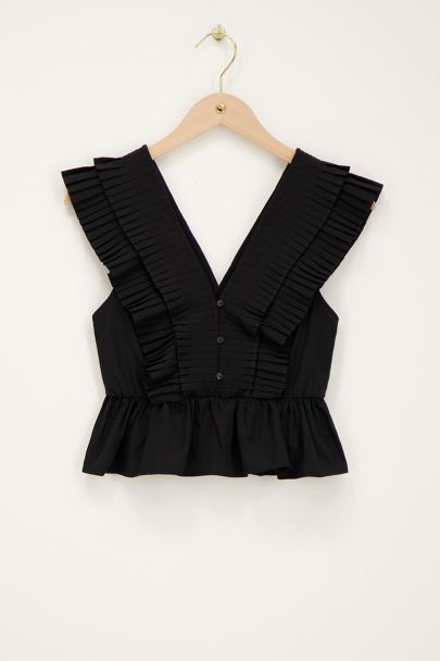 Zwarte corset top met v-hals