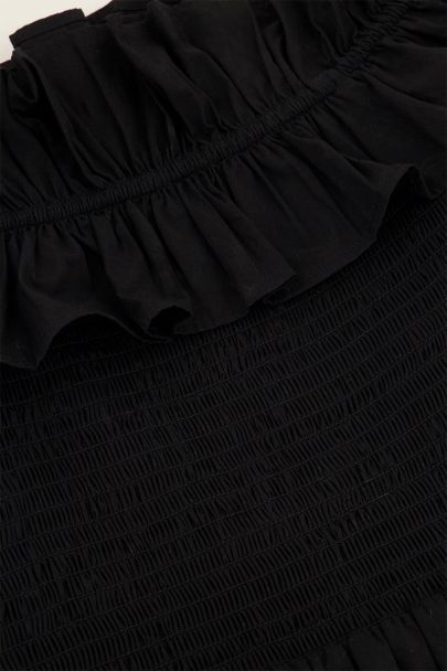 Black dress with ruffles & smock