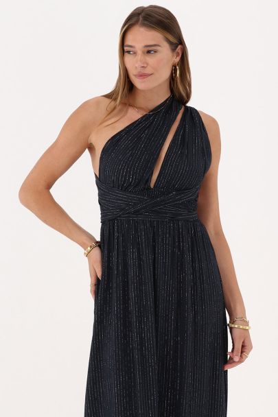 Robe longue noire avec lurex