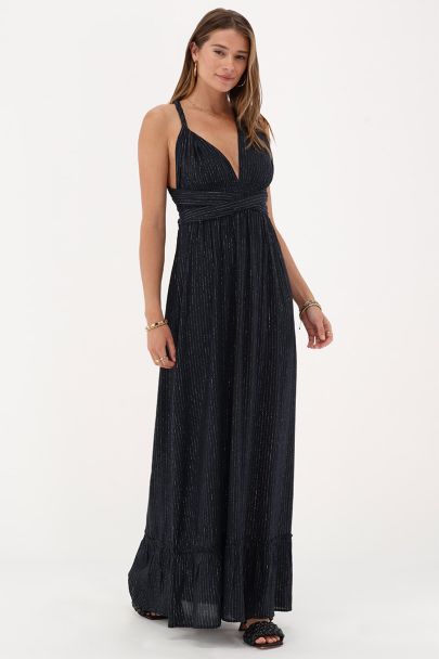 Robe longue noire avec lurex