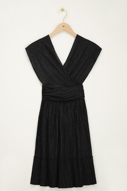 Robe noire courte en lurex