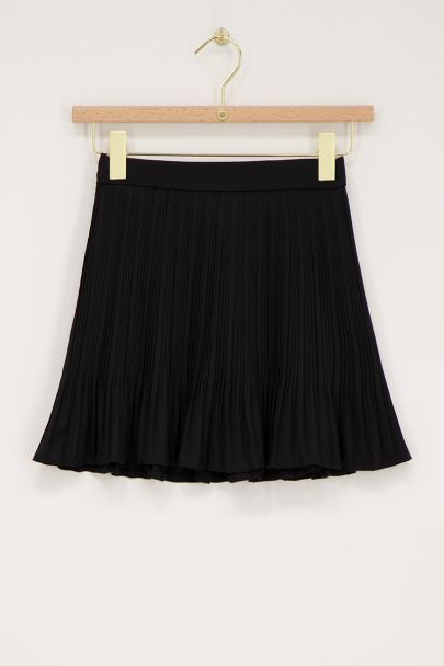 Black Pleated Mini Skirt